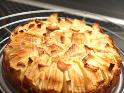 A delicious homemade apple pie with fresh organic apples