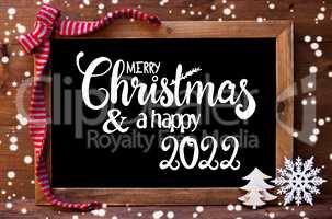 Chalkboard, Christmas Decoration, Snowflakes, Merry Christmas And A Happy 2022