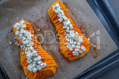 Gebackener Butternusskürbis