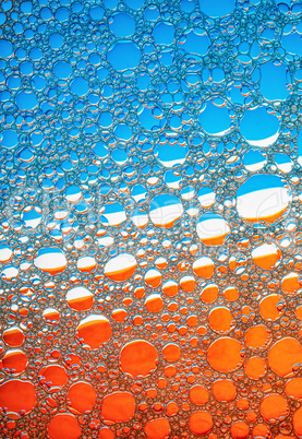blue and orange bubbles
