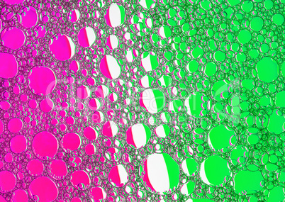 Magenta and green bubbles