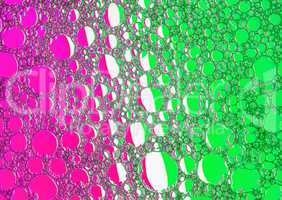 Magenta and green bubbles