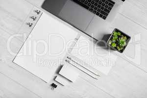 Stationery and laptop