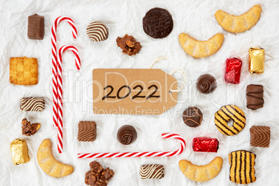 Candy Christmas Collection, Label, Text 2022, White Background