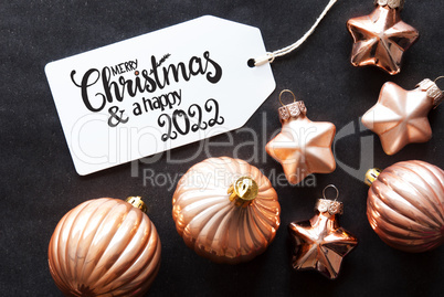 One Label, Golden Christmas Decoration, Merry Christmas And A Happy 2022