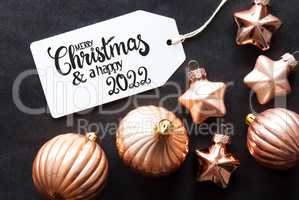 One Label, Golden Christmas Decoration, Merry Christmas And A Happy 2022