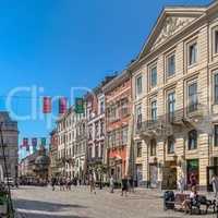 Krakowska street in Lviv, Ukraine