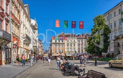 Market square in Lviv, Ukraine