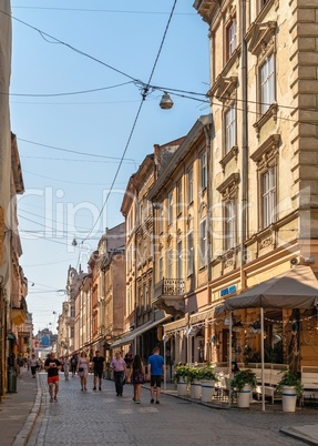 Krakowska street in Lviv, Ukraine