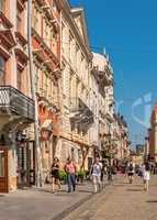 Krakowska street in Lviv, Ukraine