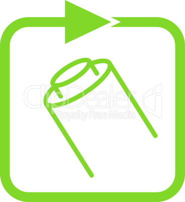 Recycling icon battery