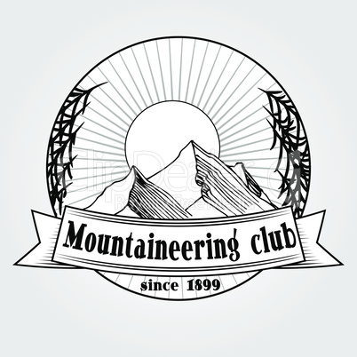 Banner with mountaineering club