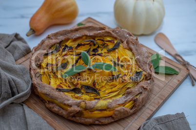 Butternuss Kürbis Quiche