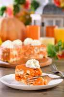 Pumpkin and cottage cheese casserole