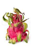 Dragon fruit vertically isolated on a white