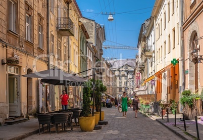 Staroevreyskaya street in Lviv, Ukraine