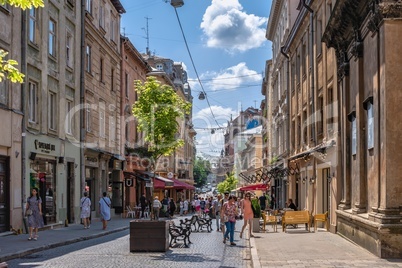 Galitskaya street in Lviv, Ukraine