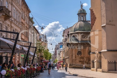 Galitskaya street in Lviv, Ukraine