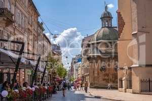 Galitskaya street in Lviv, Ukraine