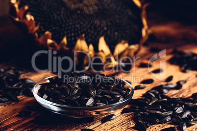 Roasted seeds and dried sunflower