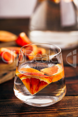 Infused water with bloody oranges