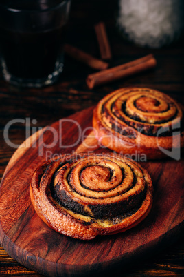 Sweet roll with poppy seeds