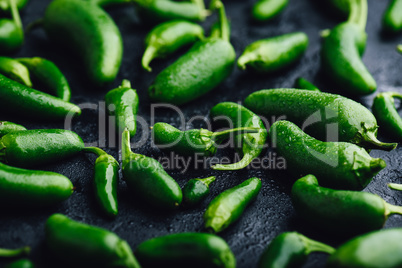 Jalapeno Peppers on Concrete Background