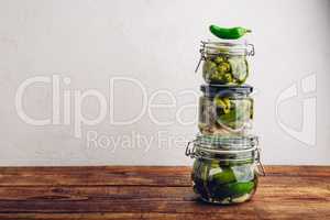 Freshly Canned Jalapeno Peppers in Jars
