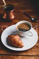 Turkish Coffee and Fresh Croissant