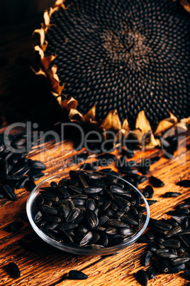 Roasted seeds and dried sunflower