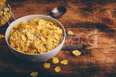 Corn flakes in a bowl