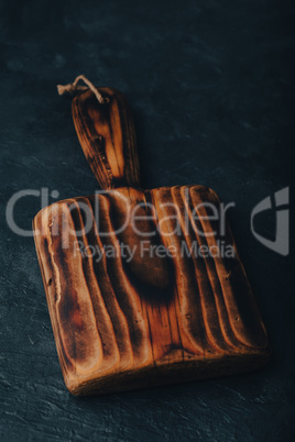 Handmade Cutting Board on Dark Background