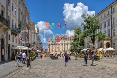 Market square in Lviv, Ukraine