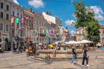 Market square in Lviv, Ukraine