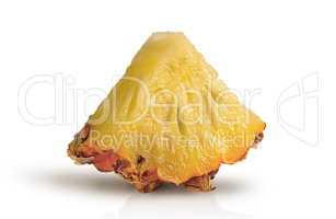 Single pineapple slice rotated isolated on white