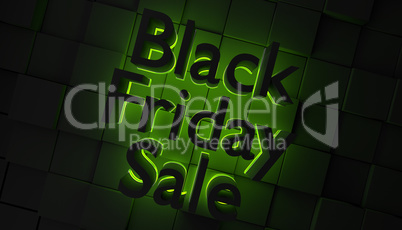 Black friday sale concept with green light