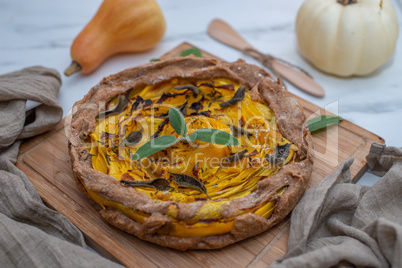 Butternuss Kürbis Quiche