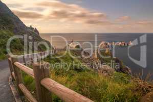 Panoramic view of the lighthouse of Cabo Ortegal in Galicia, Spain.