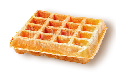 Single crispy fried french waffle isolated on white