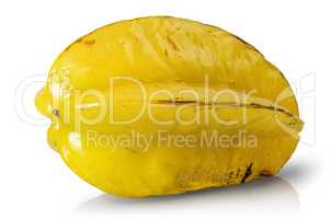 Ripe yellow carom rotated isolated on white