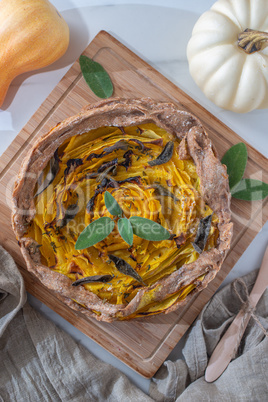 Butternuss Kürbis Quiche