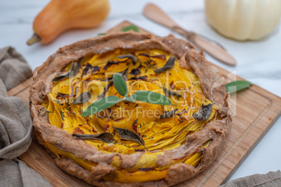 Butternuss Kürbis Quiche