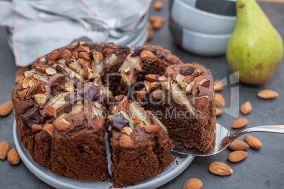 Birnen Schokoladen Kuchen