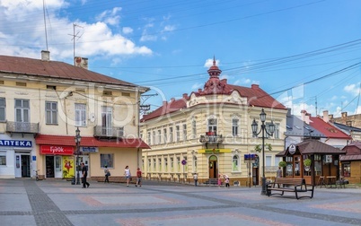 Market square in Drohobych, Ukraine