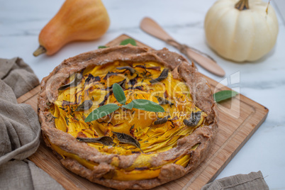 Butternuss Kürbis Quiche