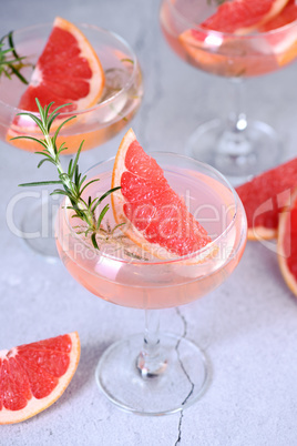 Mocktail Mimosa.  Grapefruit, rosemary and sparkling wine