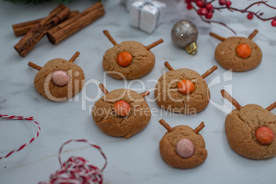 Weihnachtliche Rentier Plätzchen