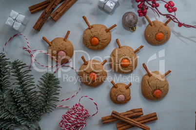 Weihnachtliche Rentier Plätzchen