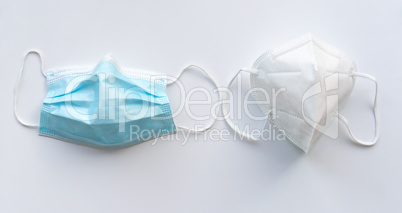 Viruses protection masks isolated on white background. Covid-19 concept.