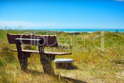 bench on the coastline